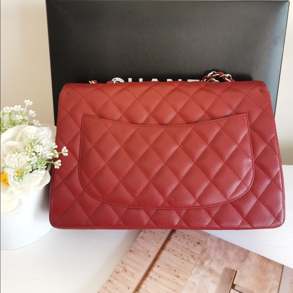 Chanel Single Flap Jumbo Caviar Red - Picture 2 of 8